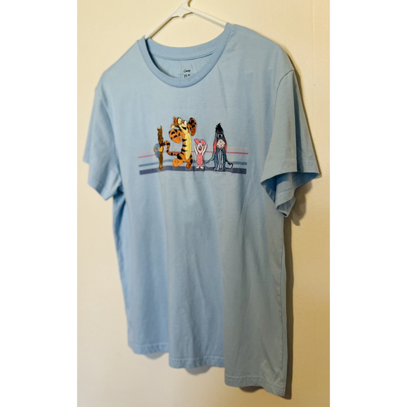 Vintage Disney Winnie the Poo Tee Women’s Large Blue Embroidered Tigger Eeyore - Picture 2 of 5